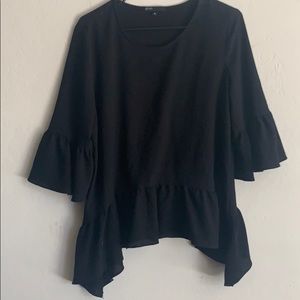 Flowy Black Work Top